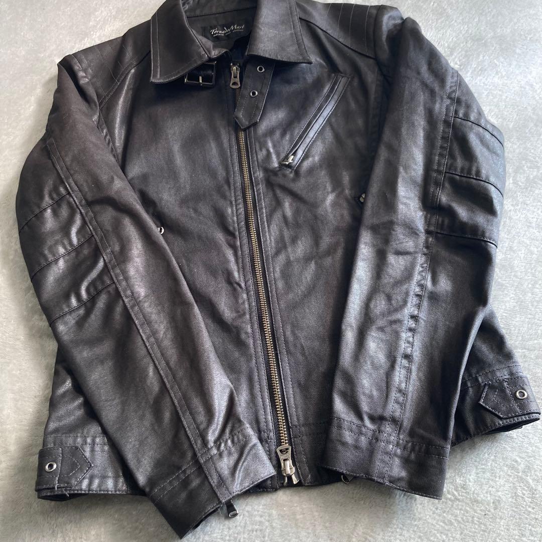 たいたい トルネードマート ライダースジャケット コーティング 黒 M