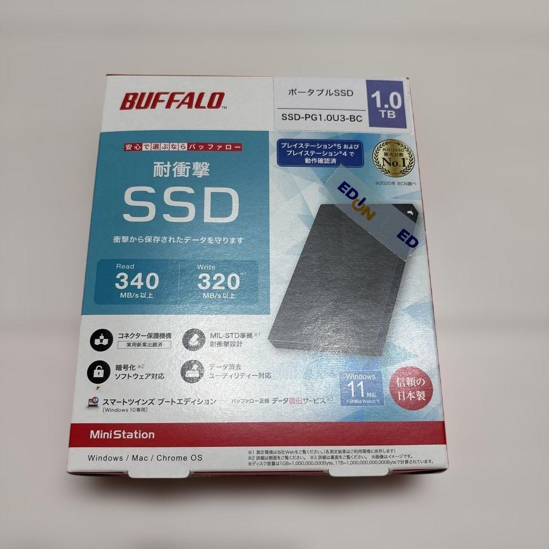 外付けハードディスク・ドライブ BUFFALO SSD-PG1.0U3-BC 1.0TB