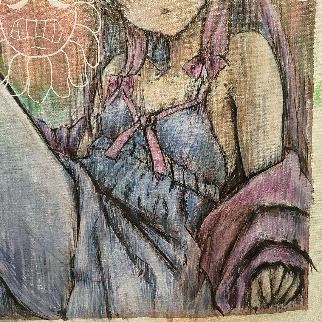 内山田画廊　謹製　s6号　ギャンバスにアクリル画 人物画