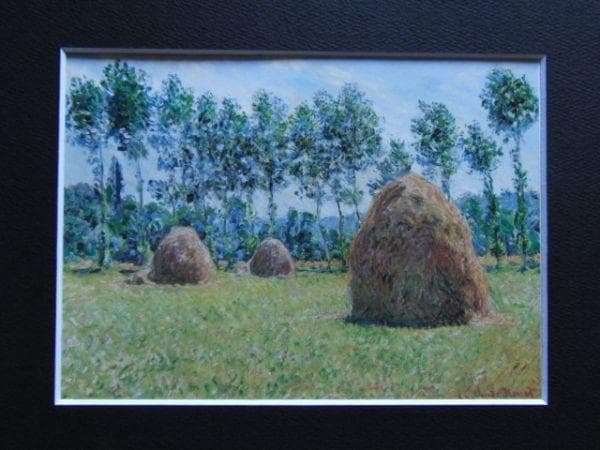 クロード・モネ、ジヴェルニーの積藁、希少な画集より、状態良好、新品高級額、額装付