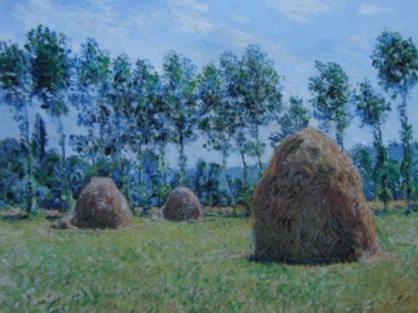 クロード・モネ、ジヴェルニーの積藁、希少な画集より、状態良好、新品高級額、額装付