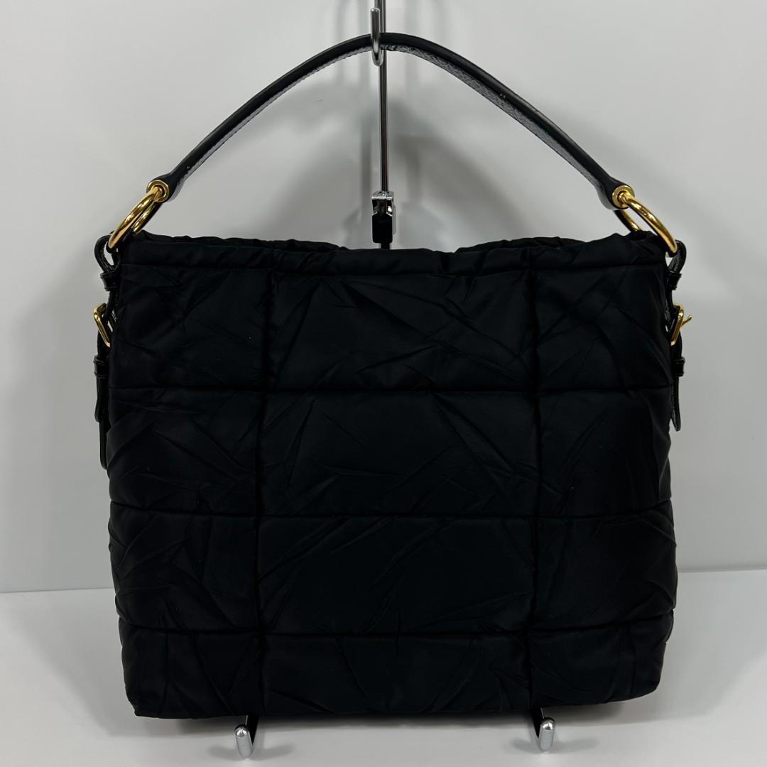 プラダ BR3861 ナイロン ネロ キルティング ハンドバッグ MBZ266