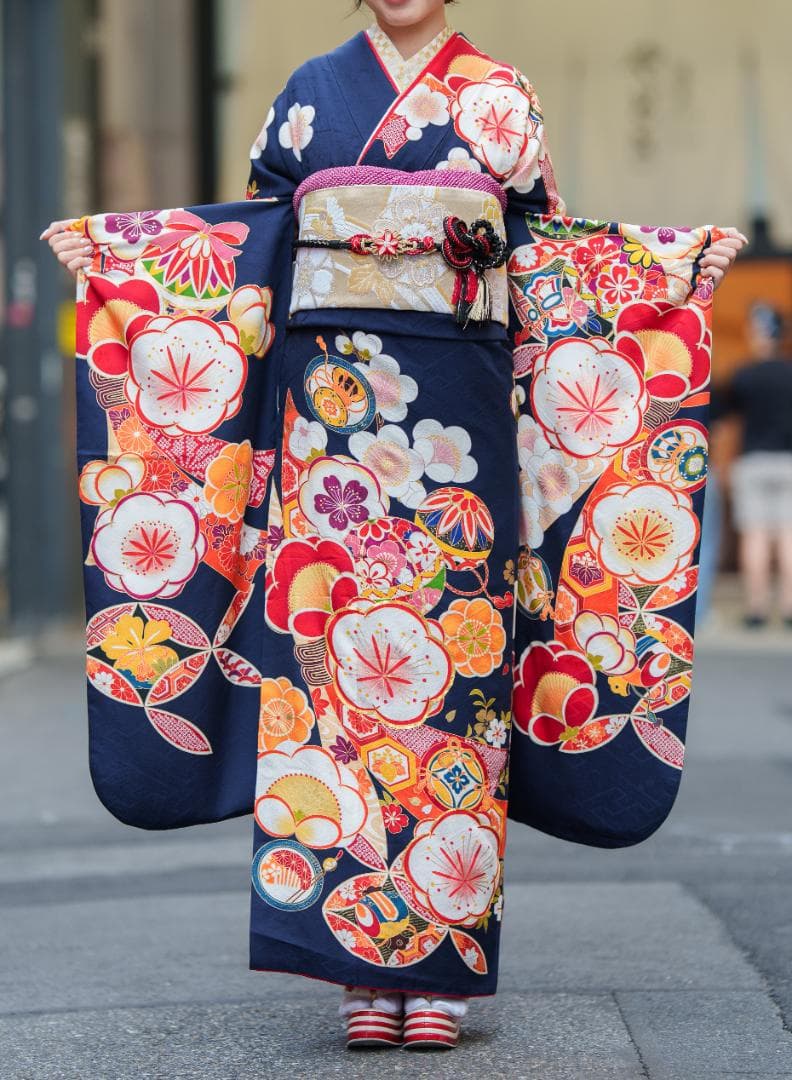 ≪美品≫　正絹振袖９点フルセット【671】【160cm~170cmの方用】