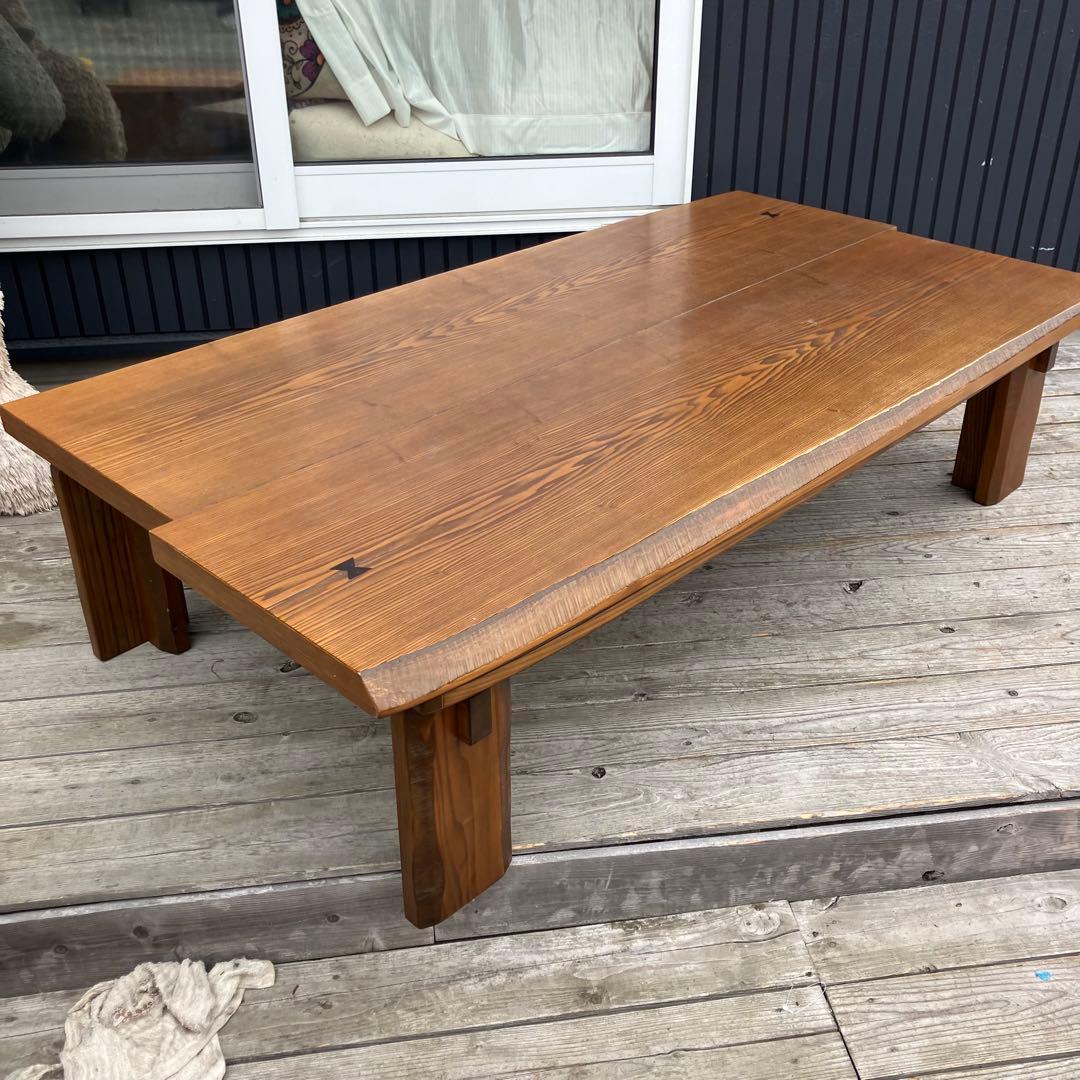 昭和レトロ 一枚板風大型こたつ 木製折りたたみコタツテーブル センターテーブル