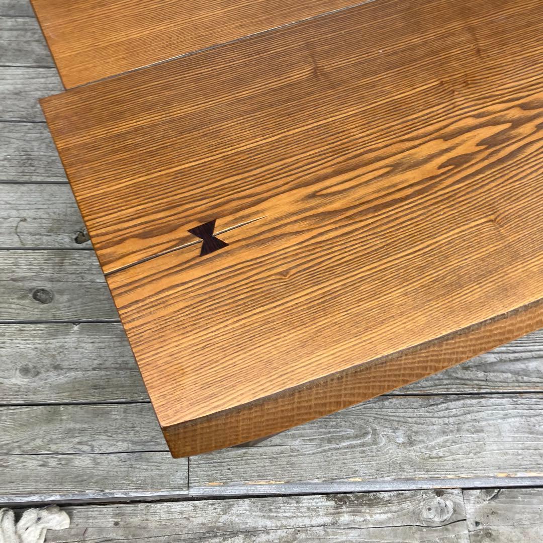 昭和レトロ 一枚板風大型こたつ 木製折りたたみコタツテーブル センターテーブル