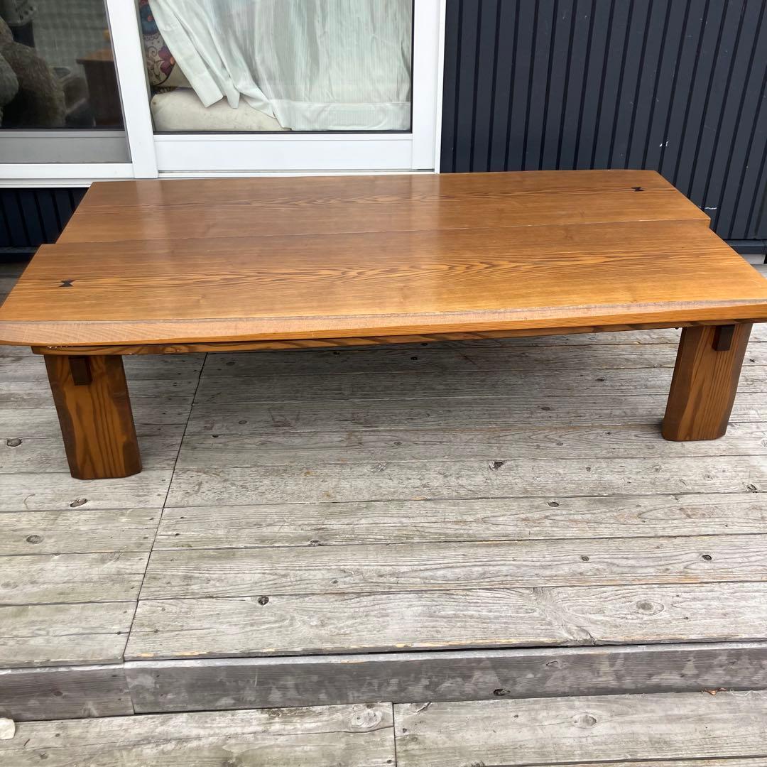 昭和レトロ 一枚板風大型こたつ 木製折りたたみコタツテーブル センターテーブル