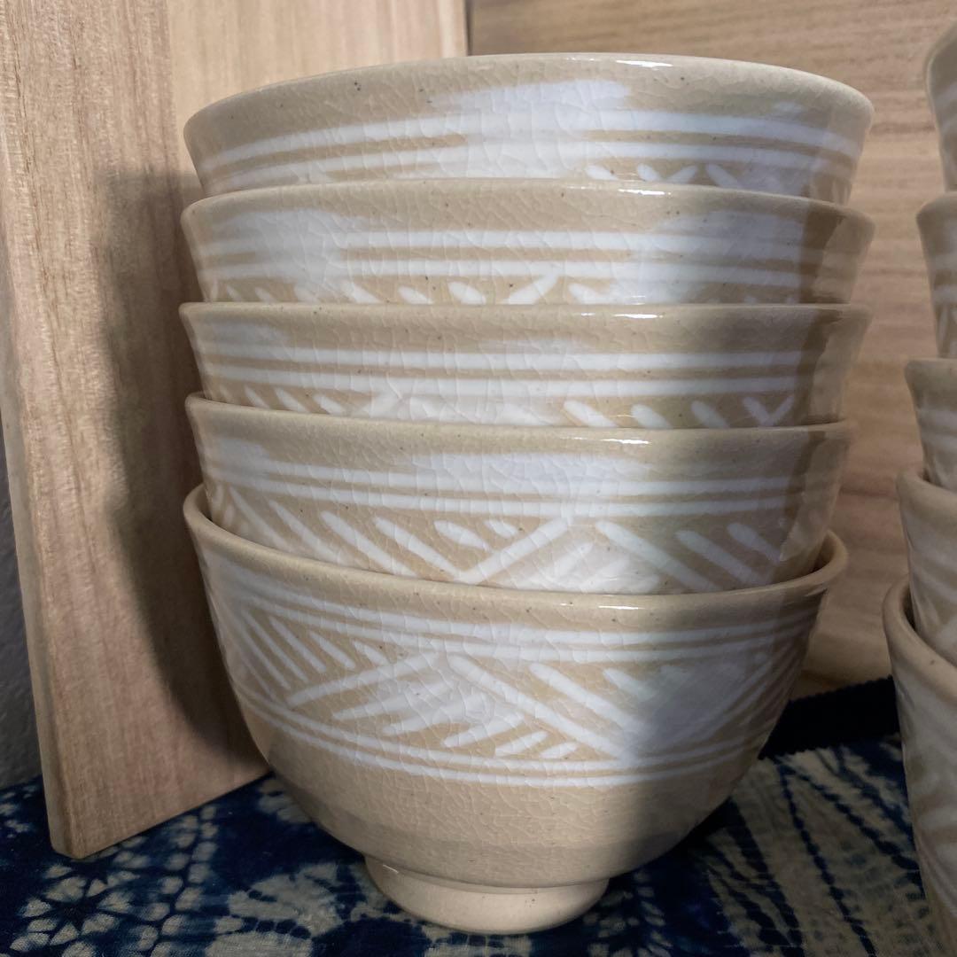 浅見五祥　三島数茶碗　十客　茶道具