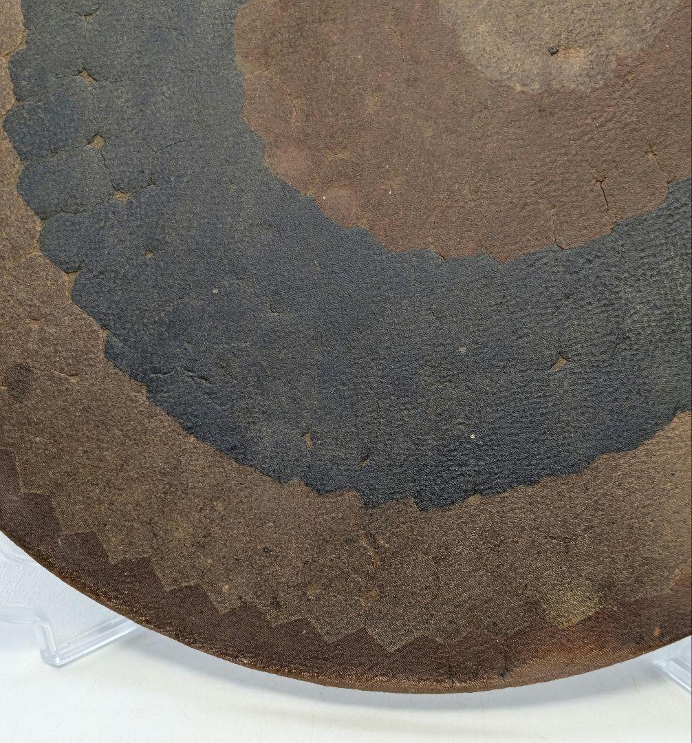 岡山県重要無形文化財 山本出 備前焼 出彩陶板 プレート 敷板 敷瓦 飾り皿