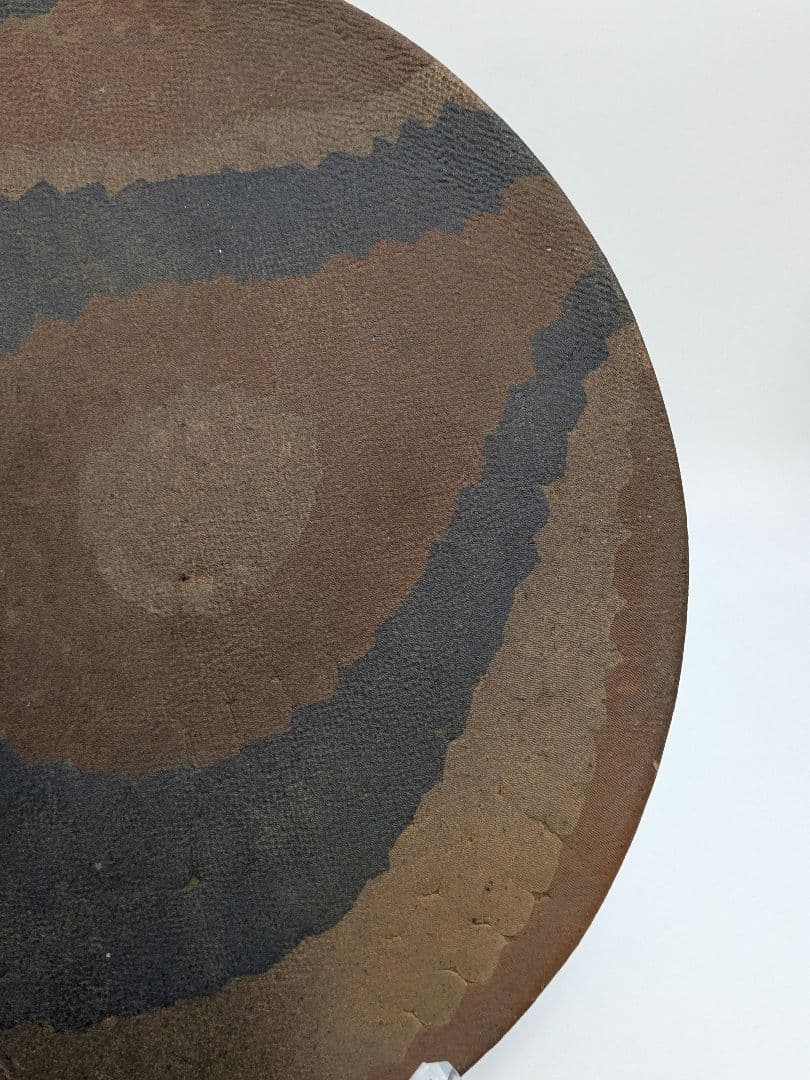 岡山県重要無形文化財 山本出 備前焼 出彩陶板 プレート 敷板 敷瓦 飾り皿