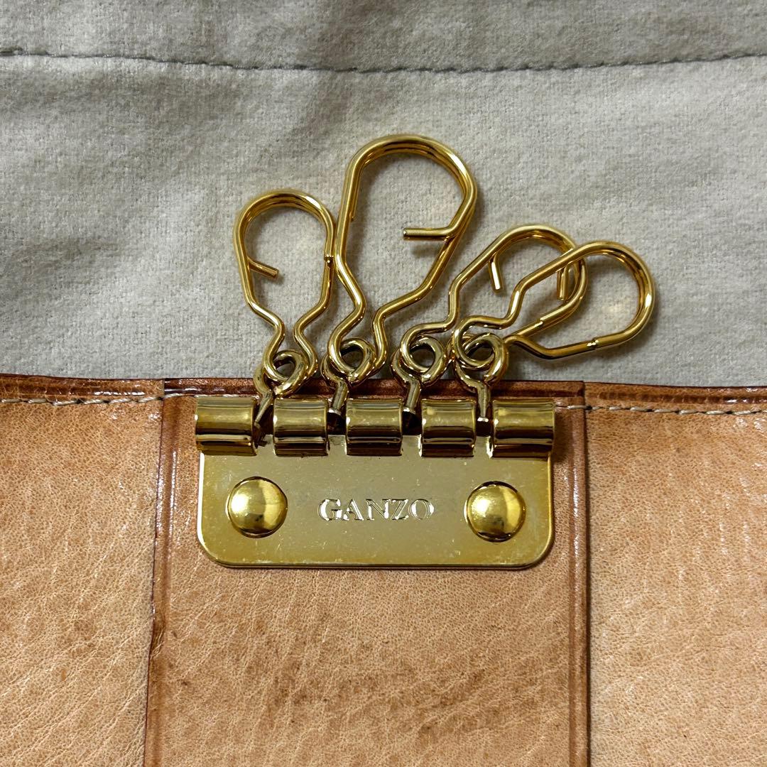 極美品✨ GANZO ブライドルレザー 4連 キーケース ダークブラウン