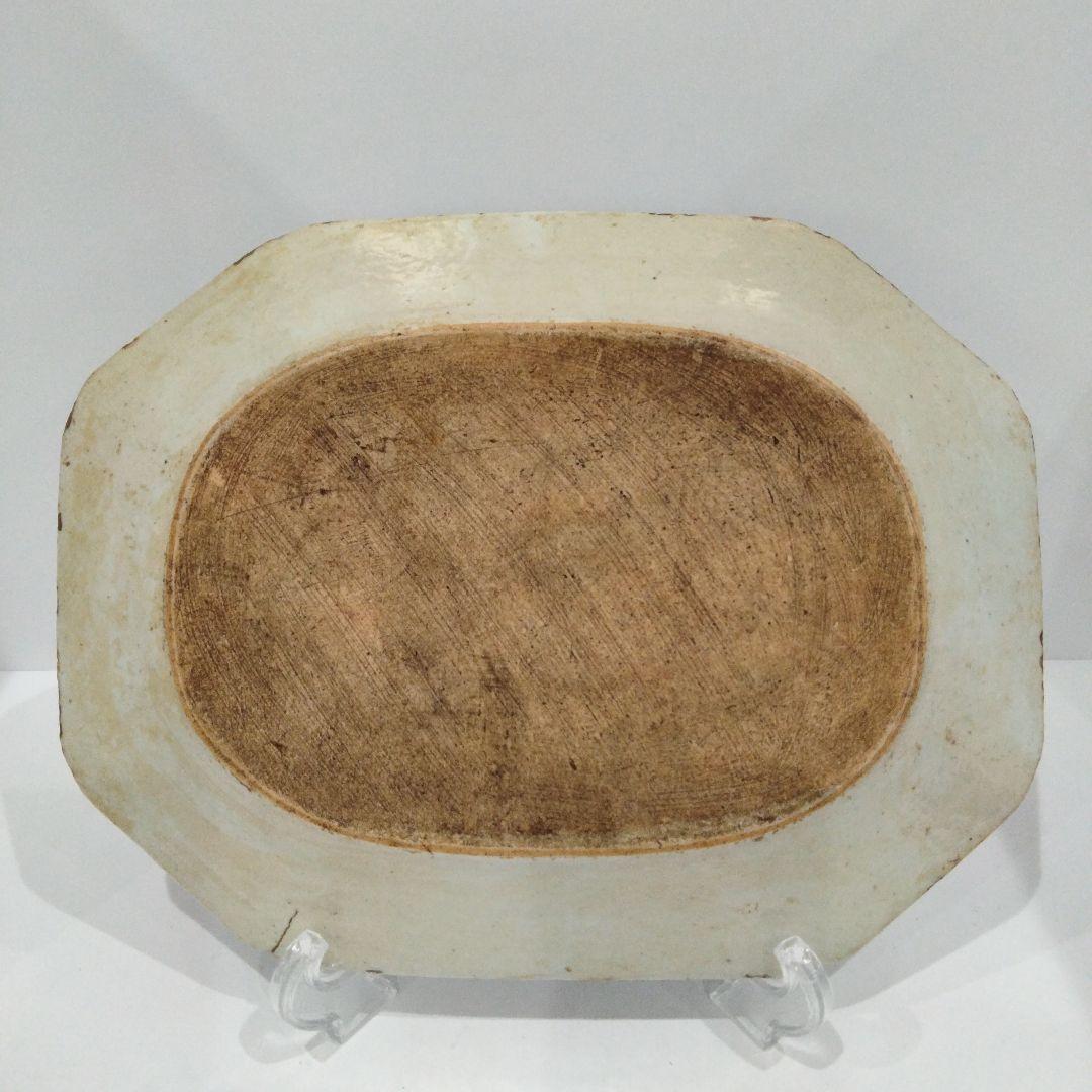 専用 m198 中国唐物 清朝古染付 新渡 南京山水風景図八角大皿