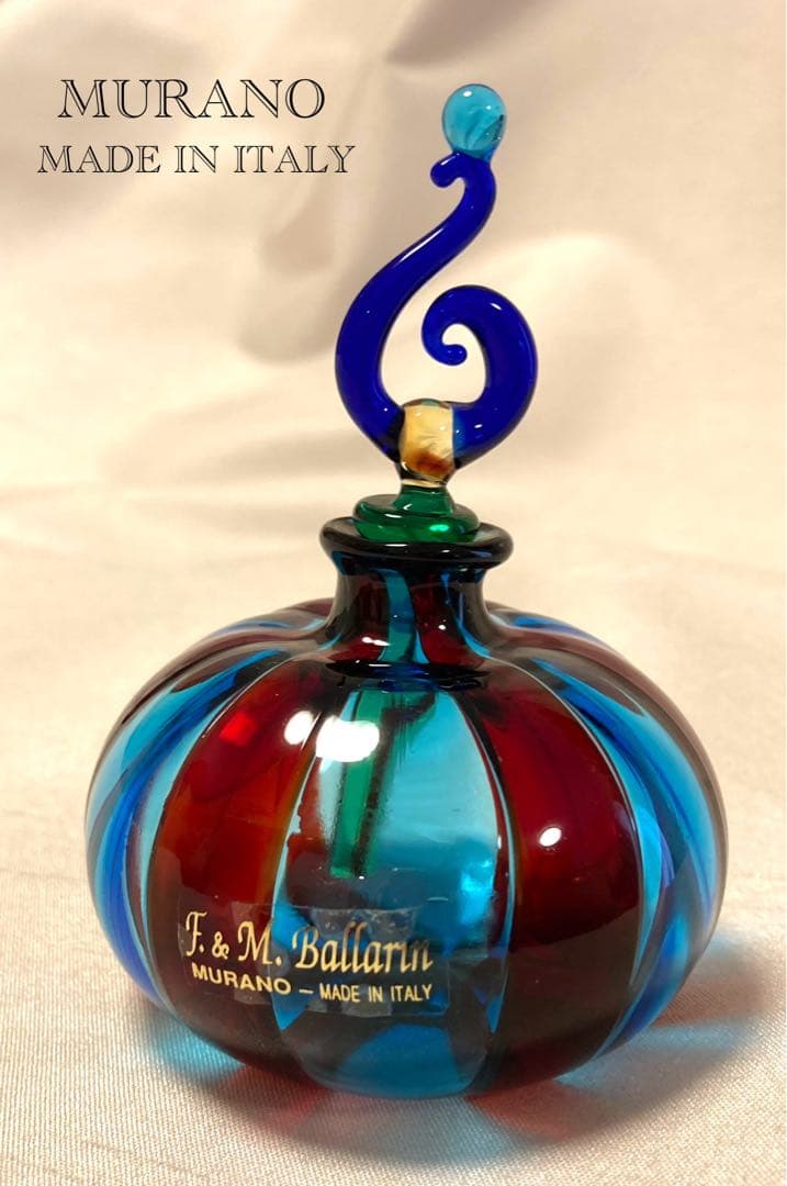 【F＆M Ballarin ムラーノガラス】 香水瓶／イタリア／工芸品／美術品