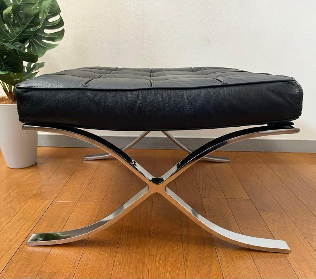 バルセロナスツール　オットマン ミース・ファン・デル・ローエ 本革 リプロダクト
