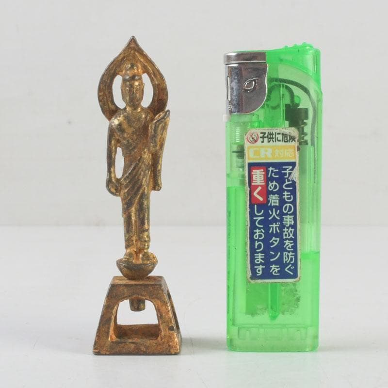 #1993 仏教美術　古銅鍍金　朝鮮仏　仏像　置物　V　9578