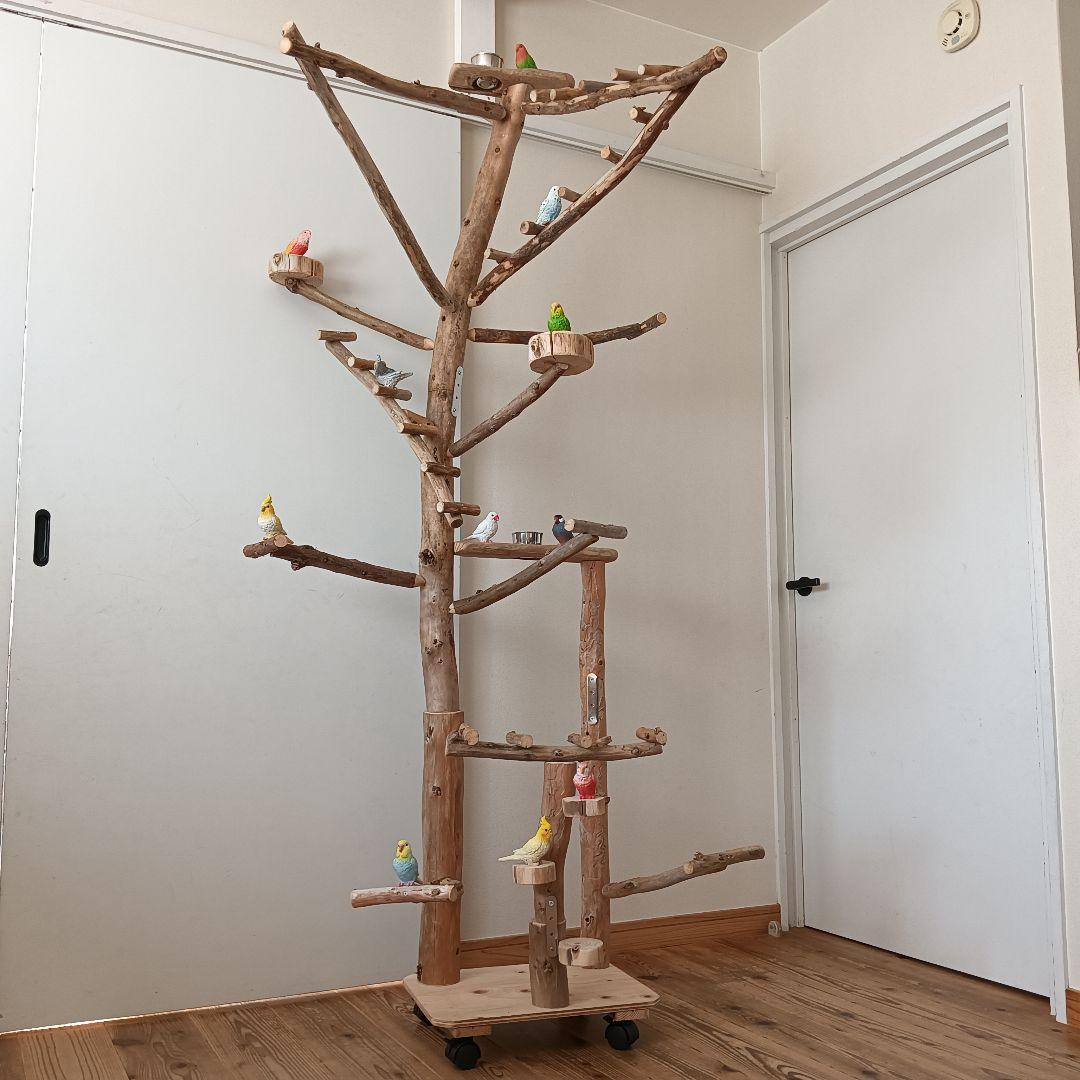 な バードアスレチックジム大型 天然木 自然木 流木 インコ おもちゃ