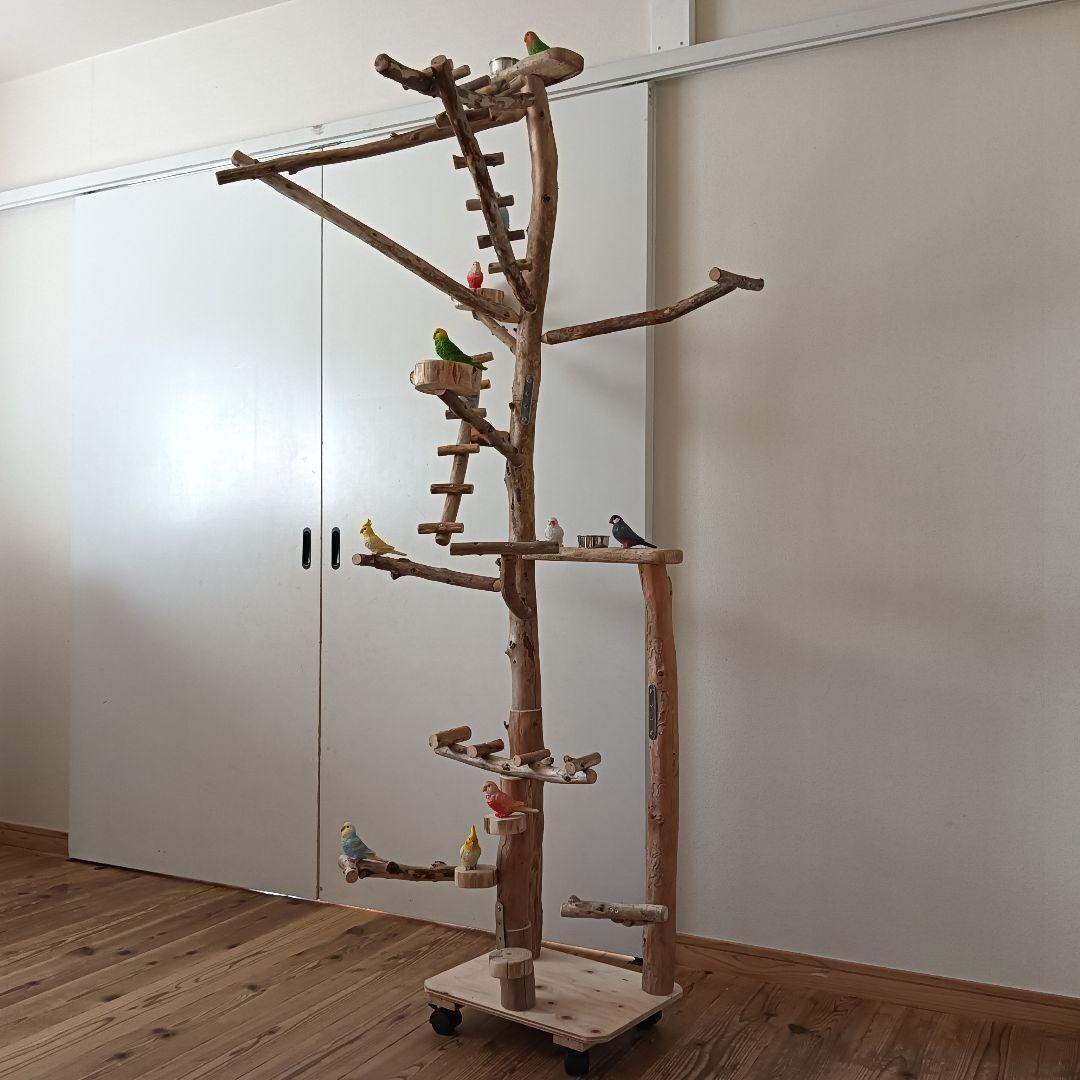 な バードアスレチックジム大型 天然木 自然木 流木 インコ おもちゃ