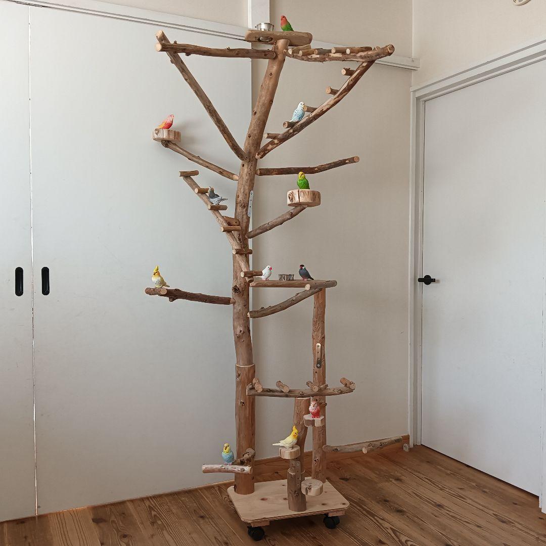 な バードアスレチックジム大型 天然木 自然木 流木 インコ おもちゃ
