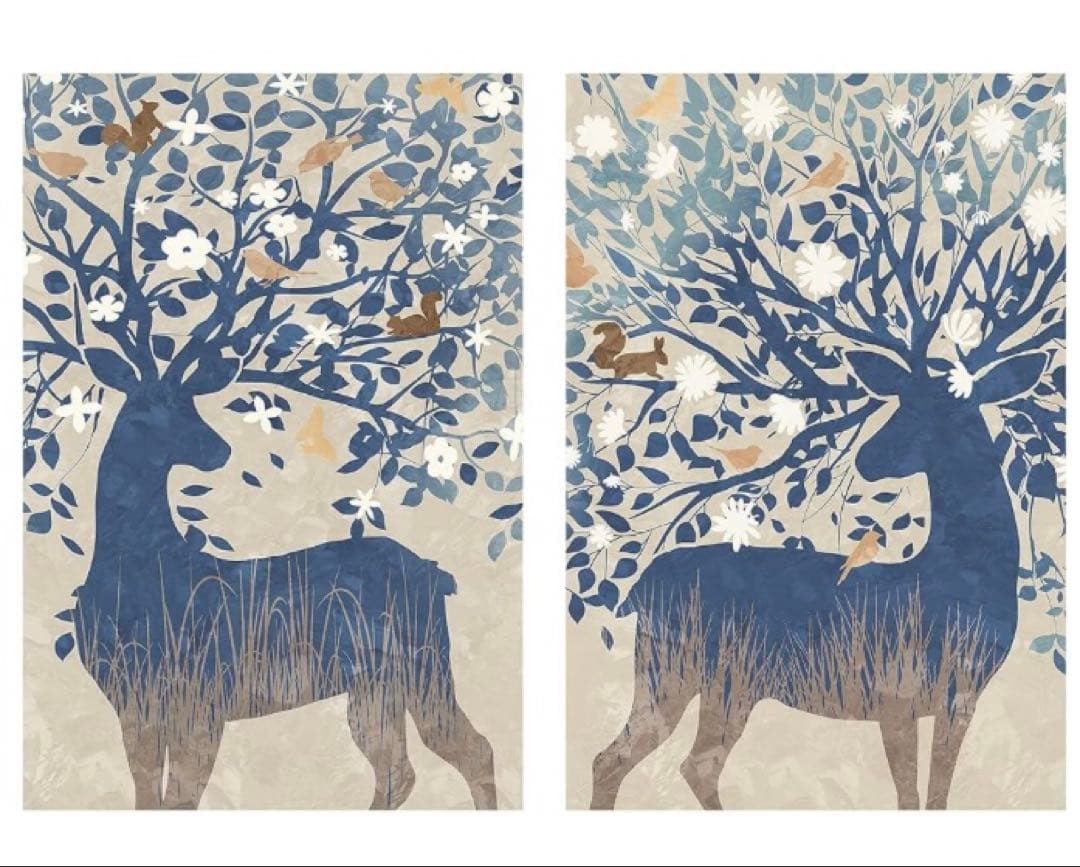 IKEA PJÄTTERYD イケア 絵 50x70cm アートパネル 鹿 2枚