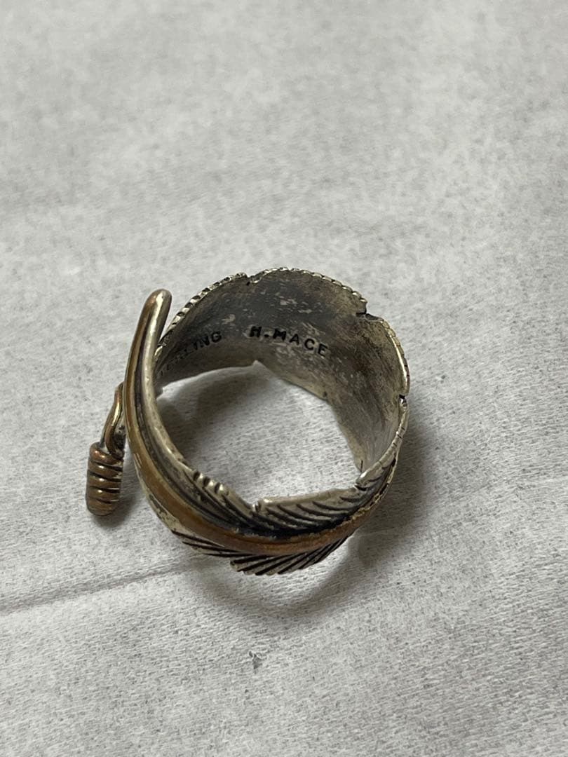 作家 H. MACE フェザー リング シルバー925 Sterling