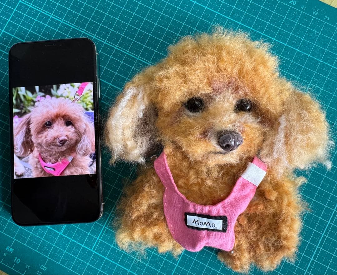 わんこ限定　うちの子プレート　わたわたペットの羊毛フェルト作品