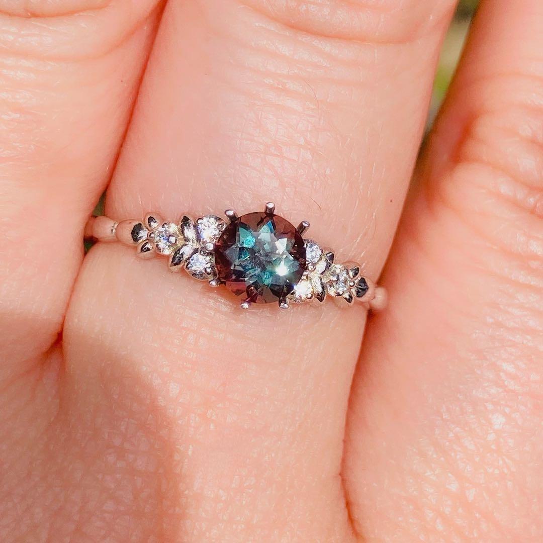 天然石　カラーチェンジアンデシン　天然石リング　オーダーリング