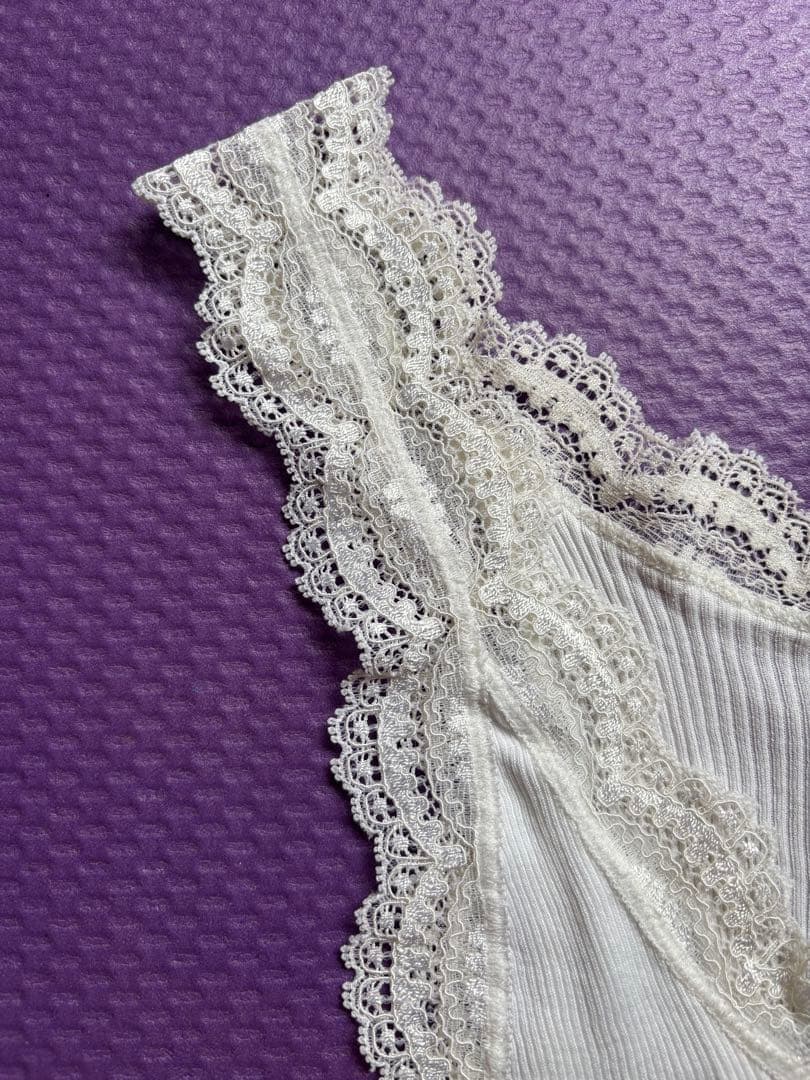 オスカリート コットン レース タンクトップ