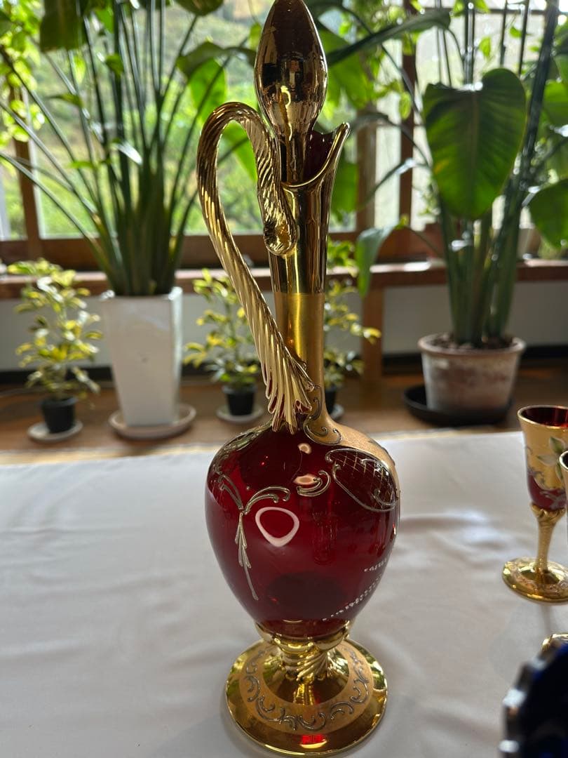 美しいベネチアンガラス製飲料セット