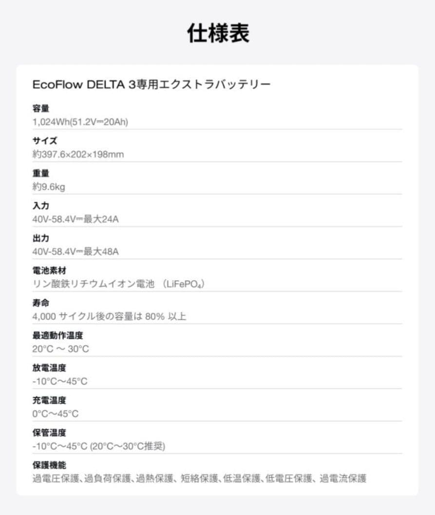 新品 EcoFlow DELTA 3 専用 エクストラバッテリー Plus 2