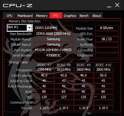 Samsung メモリ DDR5-5600 16GB(8GBx2) シルバー