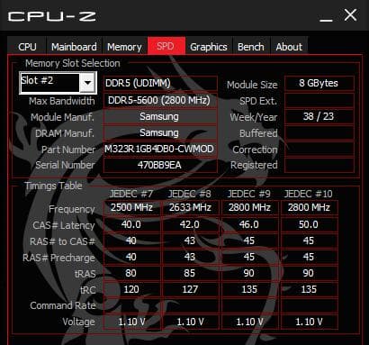 Samsung メモリ DDR5-5600 16GB(8GBx2) シルバー