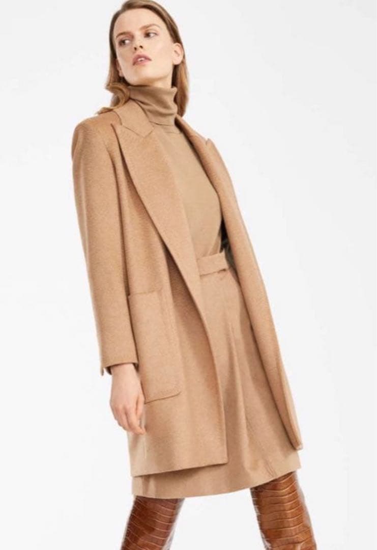 なおMAXMARAマックスマーラ　キャメル100%ミディ丈スカート美品