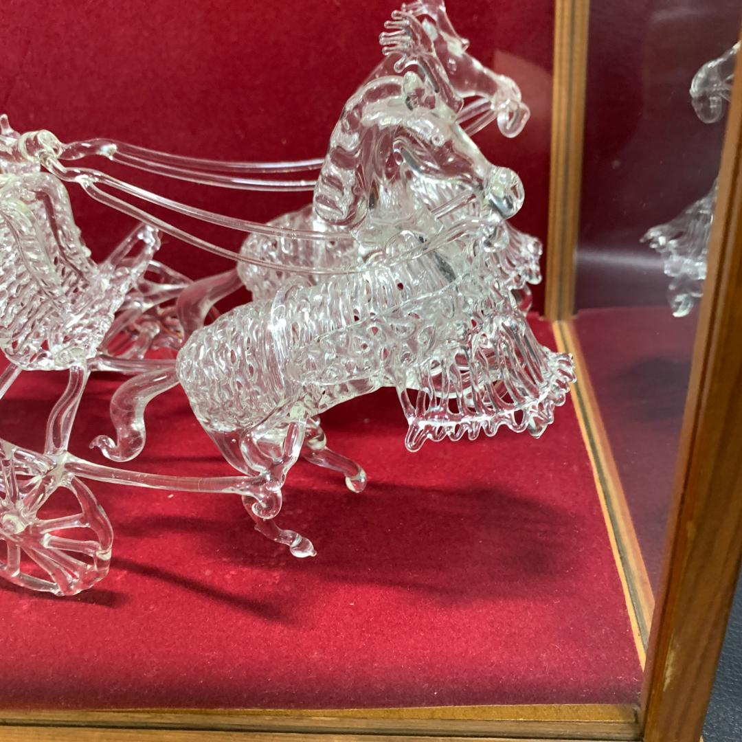 細密ガラス細工　馬車　インテリア　昭和レトロ