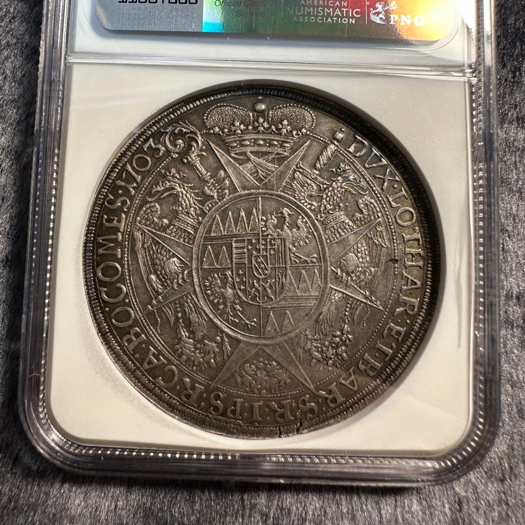 1703/2年 オルムッツ主教区 ターレル銀貨 NGC AU58