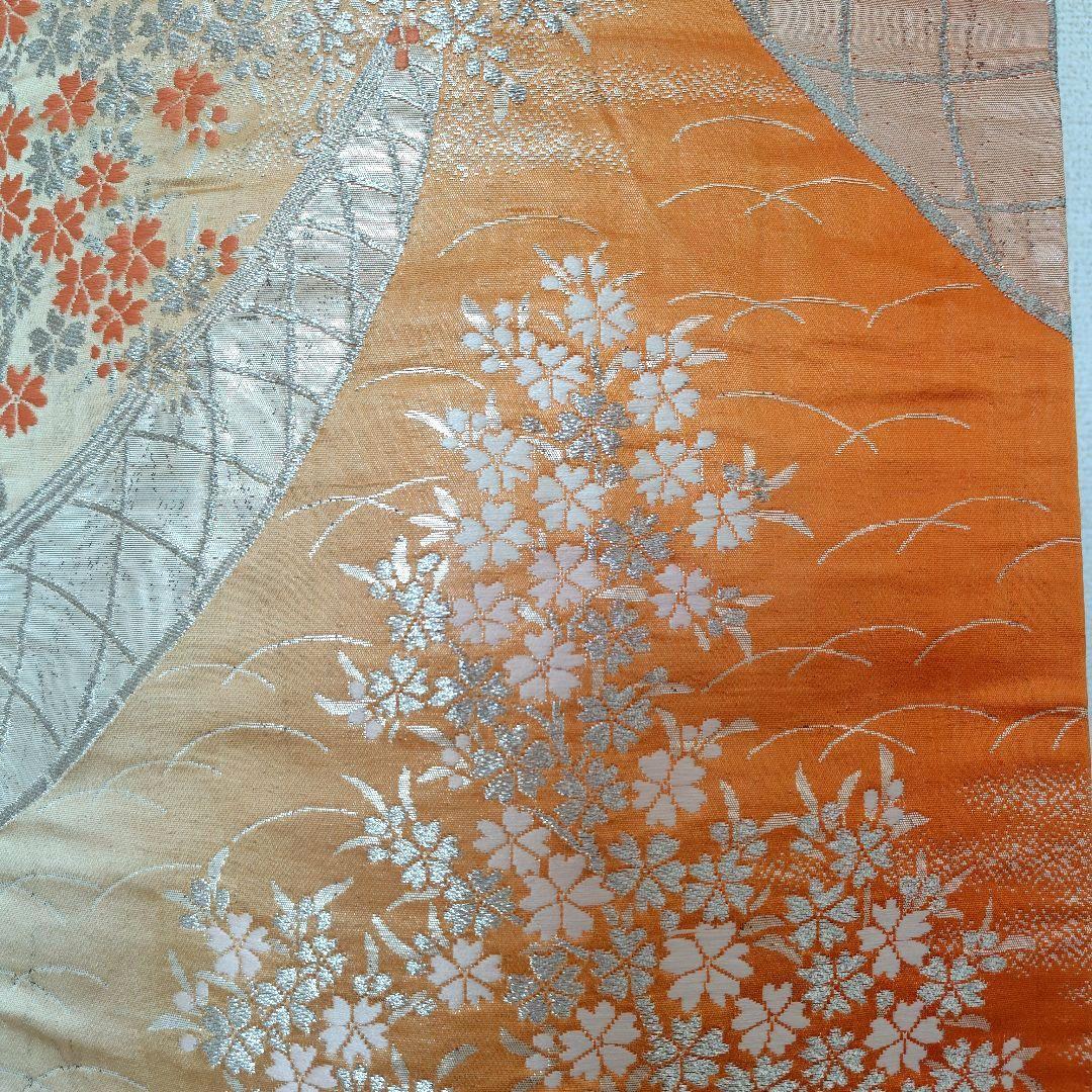 お琴カバー【橙】着物帯 ゆたん油単ハンドメイド 和楽器 正絹 袋帯 山田流