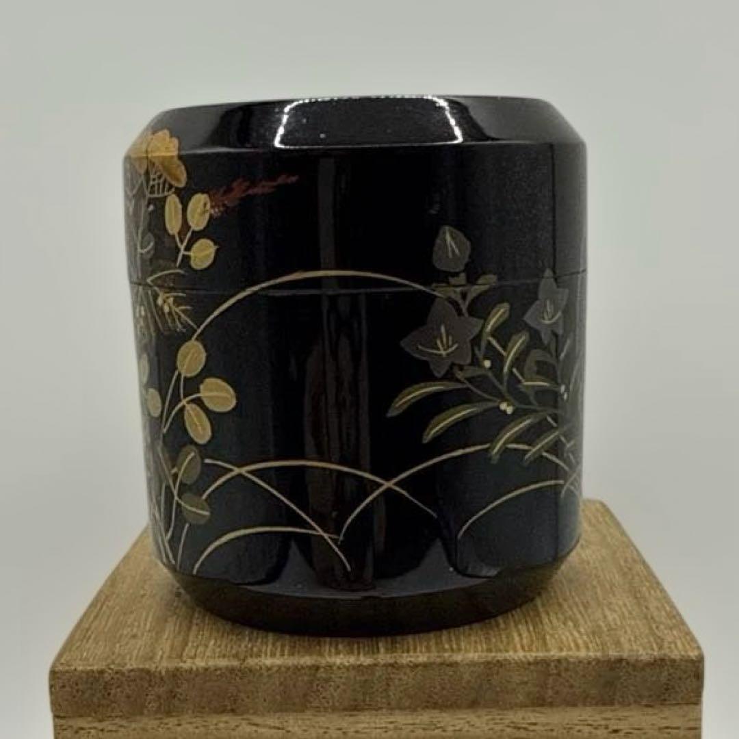 茶道具　輪島塗　秋草蒔絵　棗　なつめ　在名あり　供箱