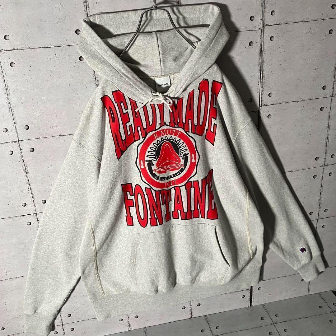【入手困難】READY MADE レディメイド☆カレッジロゴスウェットパーカーL