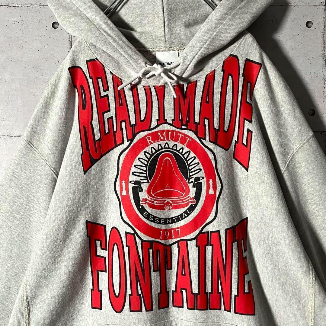 【入手困難】READY MADE レディメイド☆カレッジロゴスウェットパーカーL