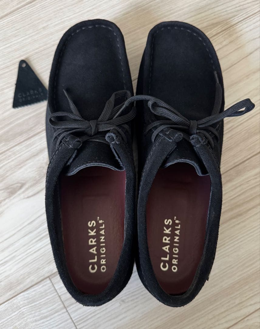 クラークス ワラビー ゴアテックス ブラックスエード US7 Clarks