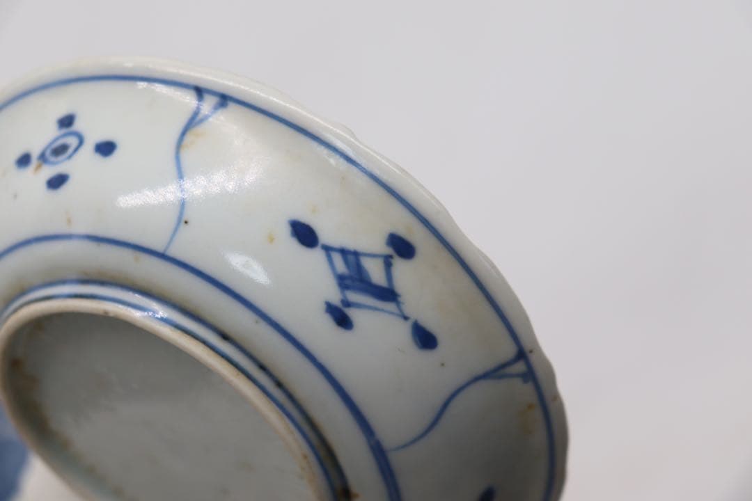 中国　明時代　染付小皿2点　芙蓉手　送料込み0605