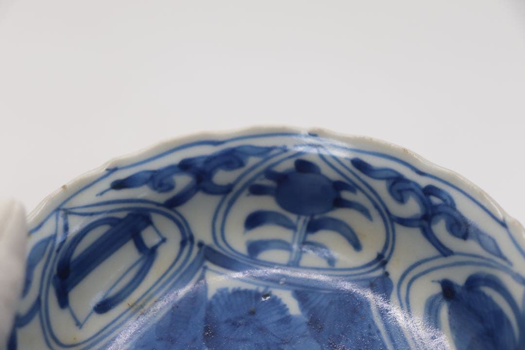 中国　明時代　染付小皿2点　芙蓉手　送料込み0605