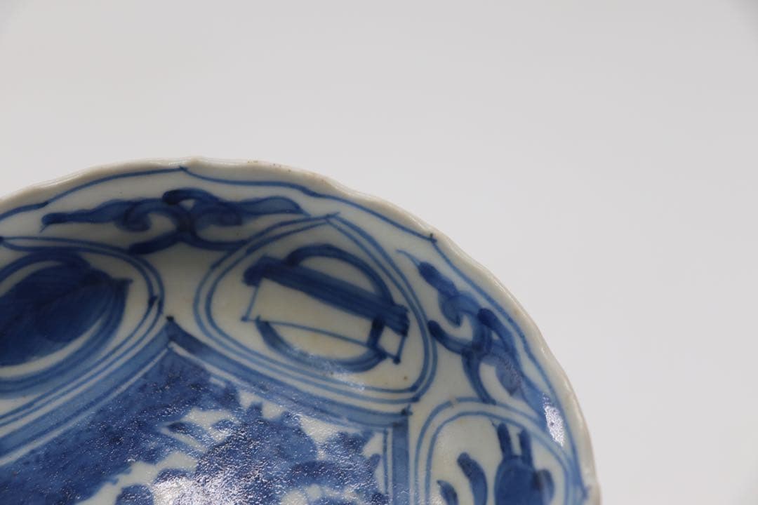 中国　明時代　染付小皿2点　芙蓉手　送料込み0605