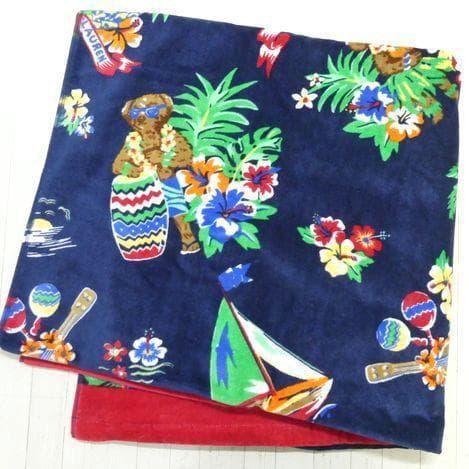 ポロ ラルフローレン ポロベア ビーチタオル トロピカル柄 ネイビー