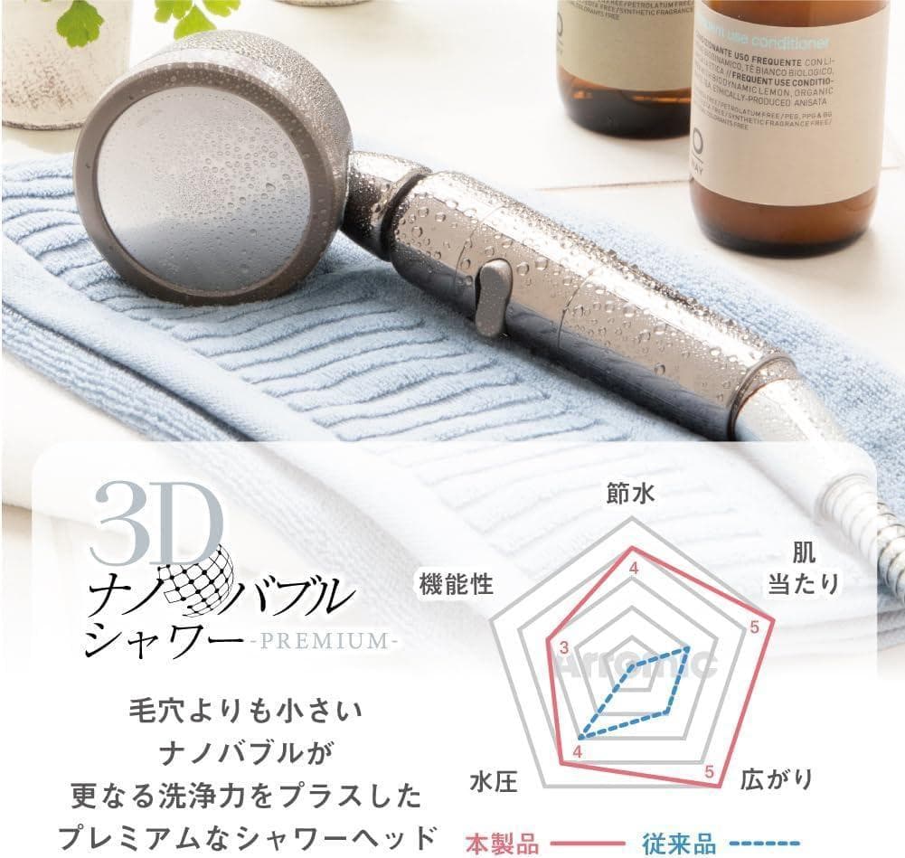 【未使用品】　アラミック 3Dナノバブルシャワー プレミアム A3DNB-SL