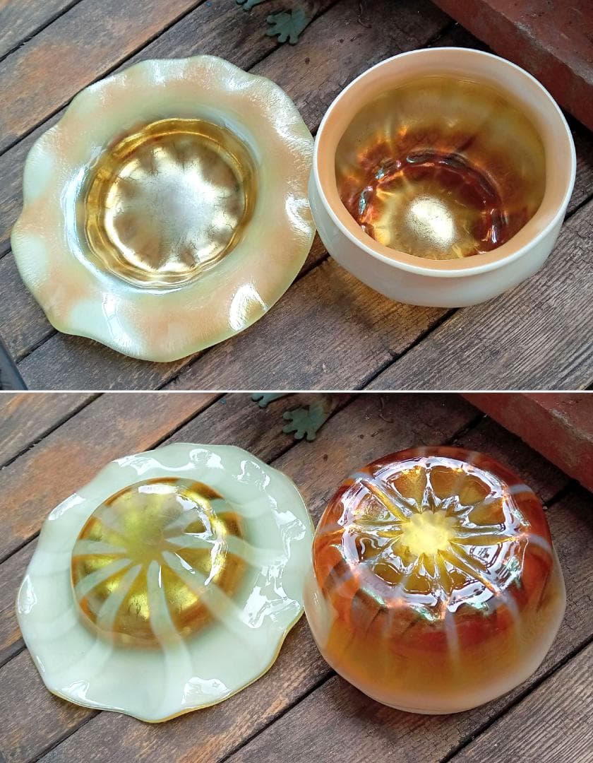 ルイスCティファニー ボウル＆プレート ファブリルガラス おうち美術館にq48