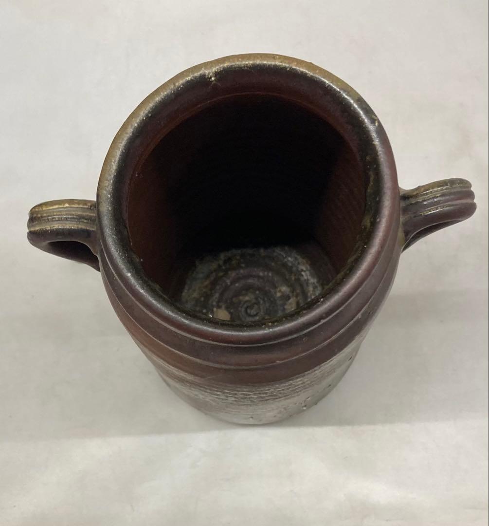 B457b「備前 花入」紀文春造　共布共箱　伊部　備前焼　日本六古窯