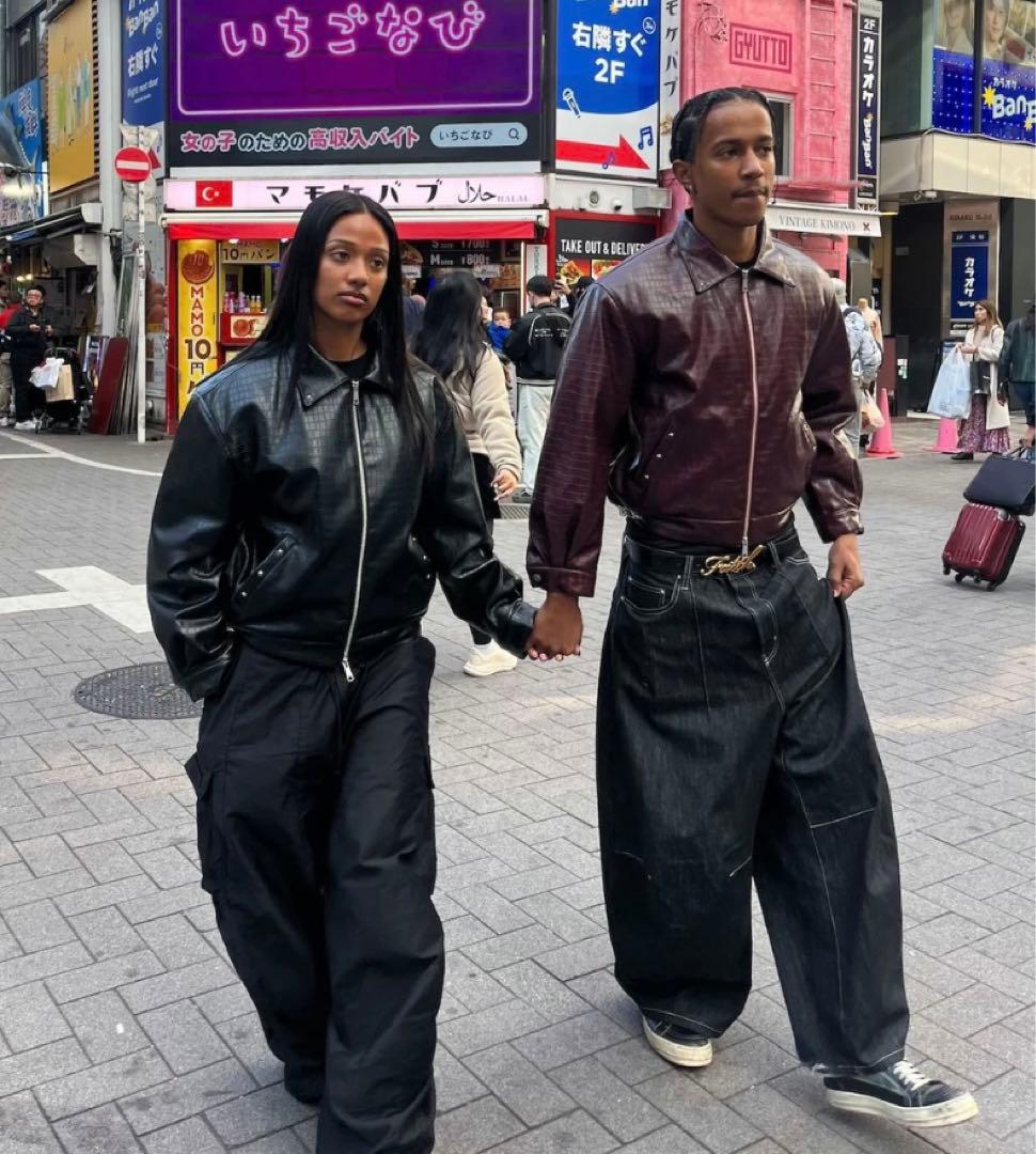 即完品　BELVET Croc-Embossed Leather Jacket