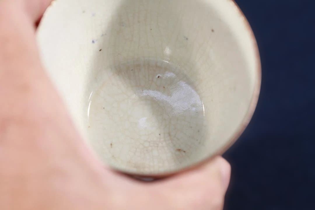 576　前期古伊万里松松葉吹雪図蕎麦猪口　江戸前期