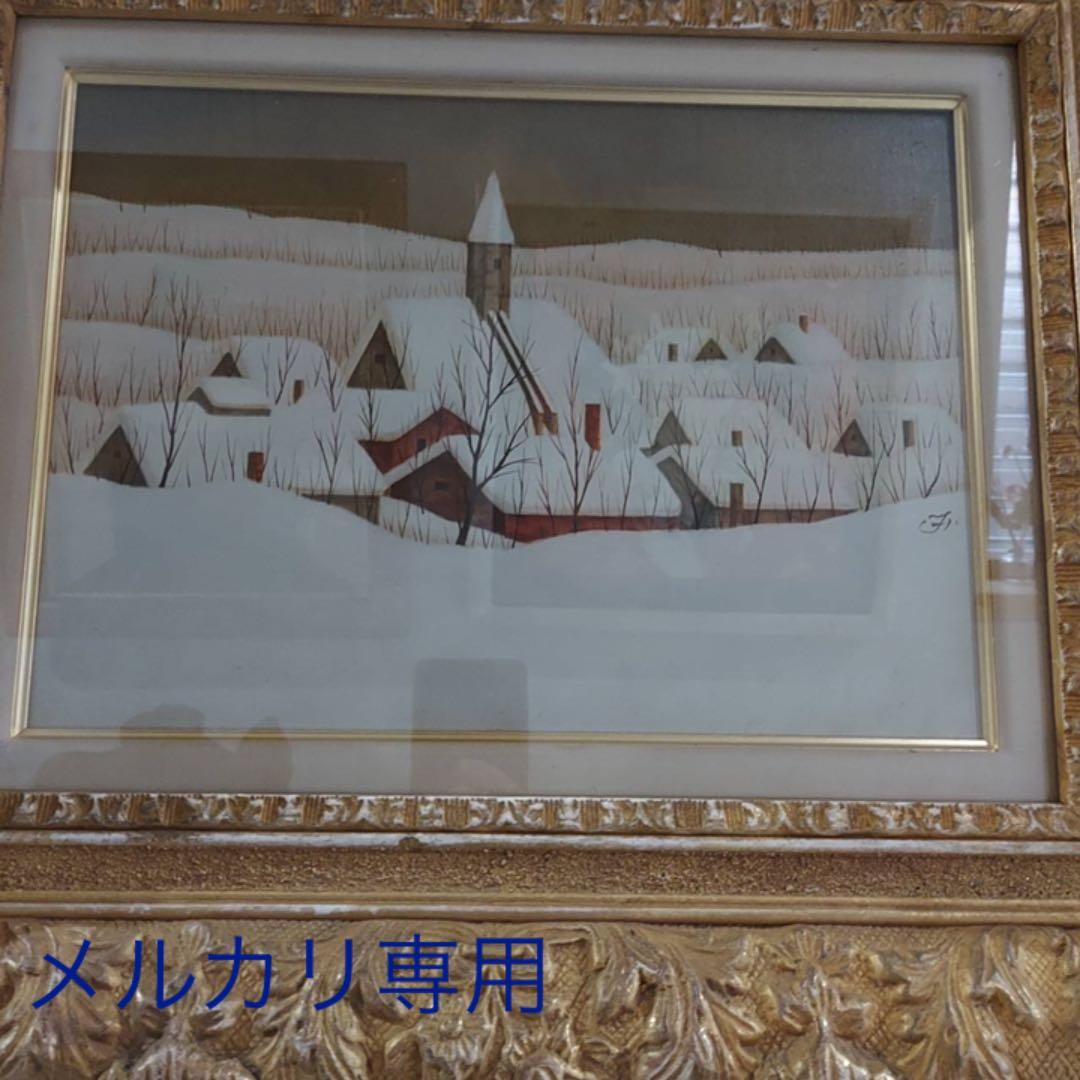 福井良之助　絵画　冬　原画　油絵