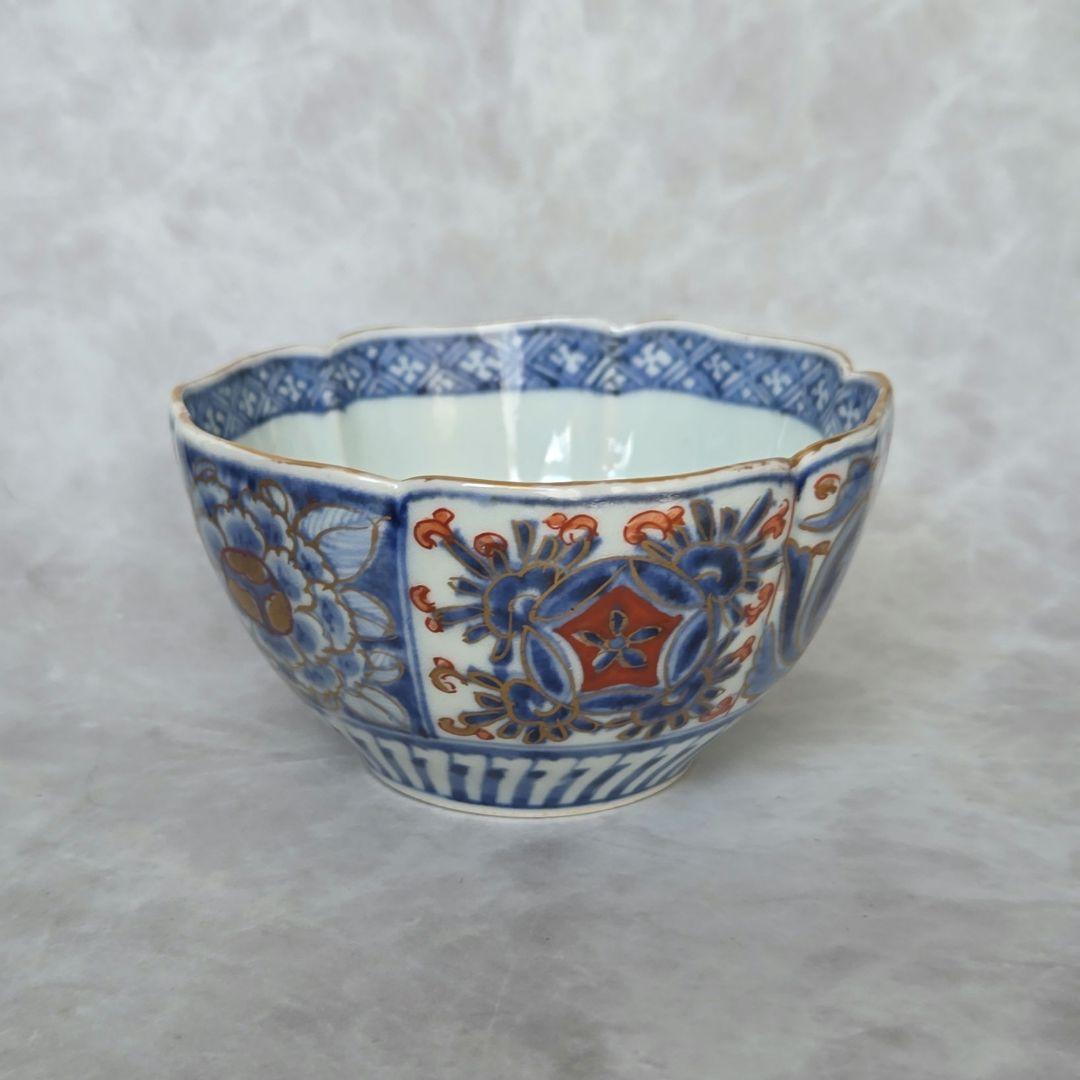 古伊万里　金彩　赤絵　染付　向付　江戸時代　骨董　金継ぎ　アンティーク