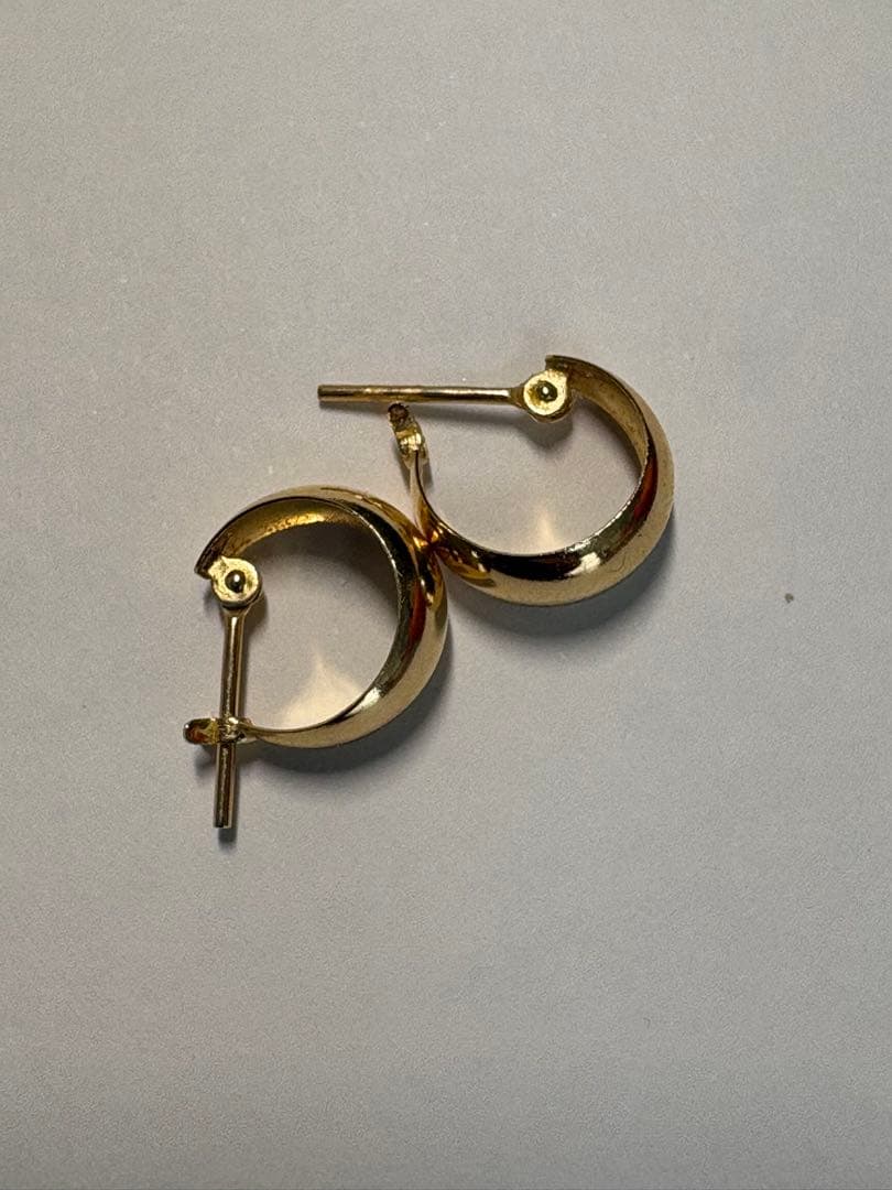 K18 フープピアス 5mm×10mm 5×10 月甲